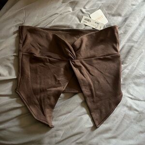 Brown front twist tube top